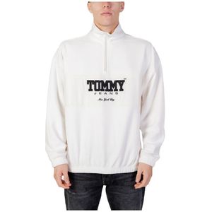 Tommy Jeans, Sweatshirts & Hoodies, Heren, Wit, M, Polyester, Heren Sweatshirt zonder capuchon