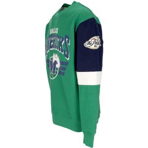 Mitchell & Ness, Sweatshirts & Hoodies, Heren, Groen, S, Katoen, Dallas Mavericks NBA Crewneck Sweatshirt