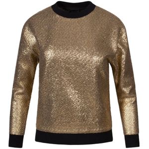 Radical, Sweatshirts & Hoodies, Dames, Geel, XS, Polyester, Gouden Clara Pullover met Zwarte Details