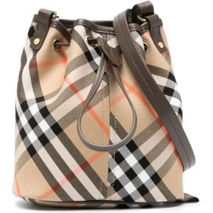 Burberry, Tassen, Dames, Veelkleurig, ONE Size, Beige Crossbody Tas met Koordsluiting