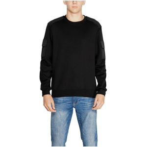 Antony Morato, Sweatshirts & Hoodies, Heren, Zwart, S, Katoen, Zwarte Sweatshirt met Ronde Hals