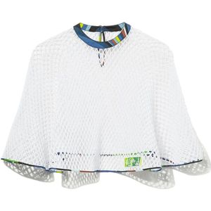 Emilio Pucci, Jassen, Dames, Wit, ONE Size, Katoen, Bianco Katoenen Poncho met Zijden Afwerking