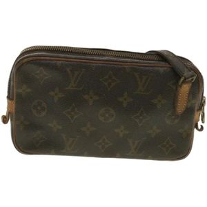 Louis Vuitton Vintage, Tweedehands Bruine Canvas Marly Dragonne Tas Bruin, Dames, Maat:ONE Size