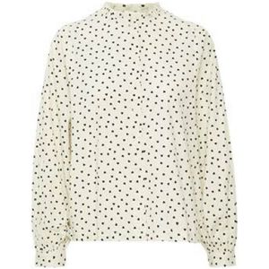 Ichi, Birch Heart Print Shirt/Blouse Veelkleurig, Dames, Maat:S