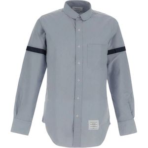 Thom Browne, Overhemden, Heren, Blauw, S, Katoen, Klassiek Shirt van Katoen