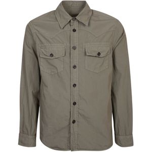 Original Vintage, Overhemden, Heren, Groen, S, Casual Shirts