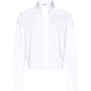Brunello Cucinelli, Blouses & Shirts, Dames, Wit, S, Wit Overhemd Klassieke Stijl