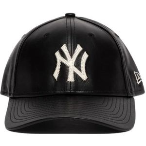 New Era, Accessoires, unisex, Zwart, ONE Size, Leer, New York Yankees Geborduurde Baseballpet
