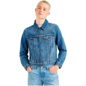 Levi's, Lichtblauwe Blazer met Knopen voor Dames Blauw, Dames, Maat:S