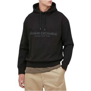Armani Exchange, Sweatshirts & Hoodies, Heren, Zwart, M, Stijlvolle Felpas voor mannen