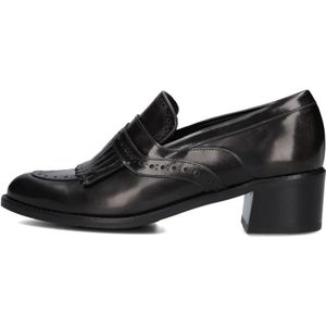 Pertini, Schoenen, Dames, Grijs, 39 EU, Leer, Elegante donkergrijze loafers