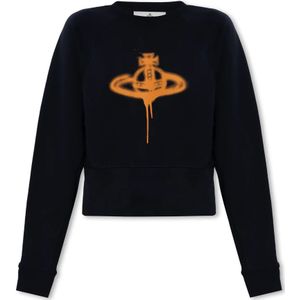 Vivienne Westwood, Sweatshirts & Hoodies, Dames, Blauw, M, Katoen, Sweatshirt met logo