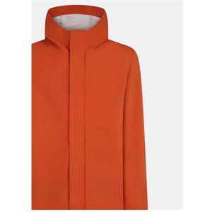 Save The Duck, Jassen, Dames, Oranje, 3Xl, Polyester, Stijlvolle regen Regenjas voor vrouwen