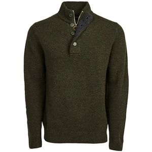 Barbour, Truien, Heren, Groen, M, Groene Half-Zip Coltrui met Patches