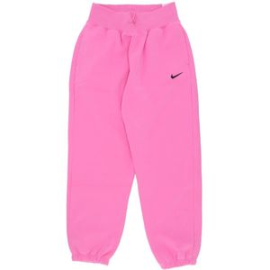 Nike, Broeken, Dames, Roze, XS, Katoen, Phoenix Fleece High-Waisted Oversized Broek