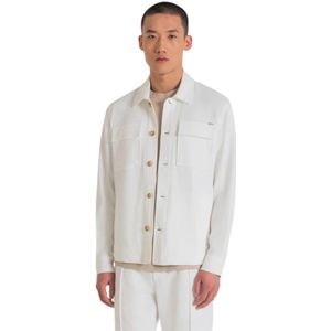 Antony Morato, Overshirt- AM Shirt Oslo Straight FIT Fa 150194 Wit, Heren, Maat:S