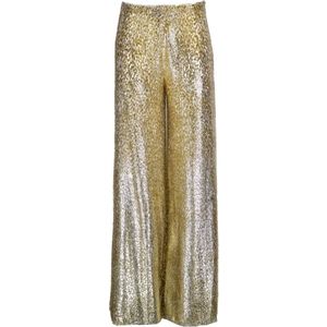 Jucca, Lurex Palazzo Broek - Goud Geel, Dames, Maat:L