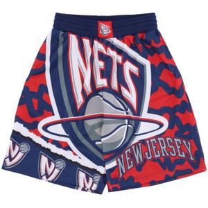 Mitchell & Ness, Sport, Heren, Blauw, M, Basketbal shorts NBA Jumbotron 2.0 Mesh Short Hardwood Classics Nejnet