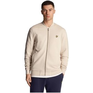 Lyle & Scott, Sweatshirts & Hoodies, Heren, Beige, M, Loopback Jersey Bomber Jack