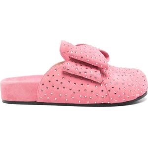 Mach & Mach, Schoenen, Dames, Roze, 40 EU, Suède, Roze Strass Slippers