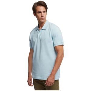 Brooks Brothers, Slim-fit korte mouwen pique poloshirt Blauw, Heren, Maat:L