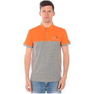 Emporio Armani Ea7, Tops, Heren, Oranje, S, Katoen, Polo Shirts