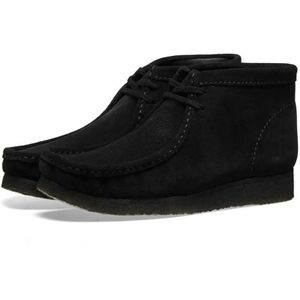 Clarks, Schoenen, Heren, Zwart, 44 1/2 EU, Leer, Zwarte Suede Wallabee Laars