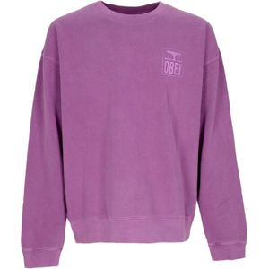 Obey, Sweatshirts & Hoodies, Heren, Paars, XL, Iconische Crewneck Sweatshirt