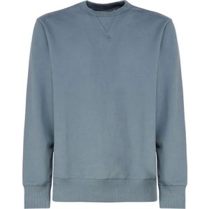 Calvin Klein, Sweatshirts & Hoodies, Heren, Blauw, L, Katoen, Blauwe V-hals Trui met Monogram