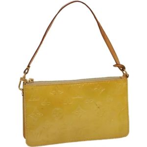 Louis Vuitton Vintage, Pre-owned, Dames, Geel, ONE Size, Leer, Pre-owned Leather clutches