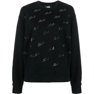 Karl Lagerfeld, Sweatshirts & Hoodies, Dames, Zwart, M, Katoen, Stijlvolle Sweatshirt voor Heren