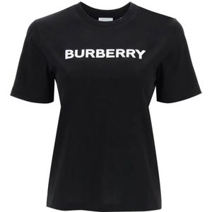 Burberry, Tops, Dames, Zwart, M, Katoen, T-Shirts