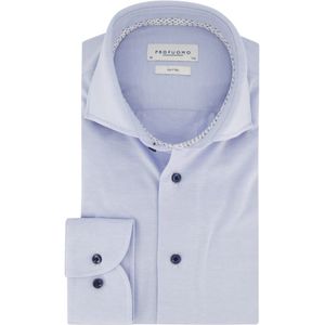 Profuomo, Overhemden, Heren, Blauw, 3Xl, Katoen, Blauw Business Gebreid Overhemd