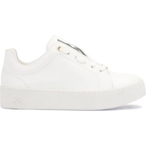 Kazar, Schoenen, Dames, Wit, 40 EU, Leer, Witte minimalistische sneakers op een eenvoudige zool