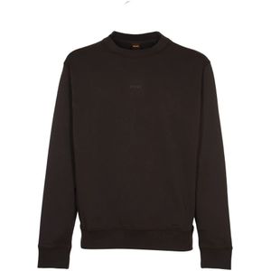 Boss, Sweatshirts & Hoodies, Heren, Zwart, 6Xl, Zwarte Sweater Wefade