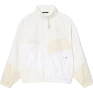 Lacoste, Jassen, Heren, Beige, XS, Katoen, Oversized Patchwork Rits Jas