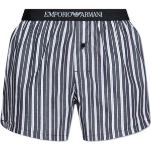 Emporio Armani, Ondergoed, Heren, Zwart, S, Katoen, Boxershorts met gestreept patroon