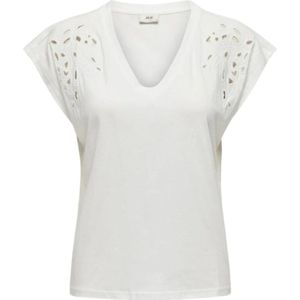 Jacqueline de Yong, Blouses & Shirts, Dames, Wit, M, Katoen, Casual Katoenen T-Shirt voor Vrouwen