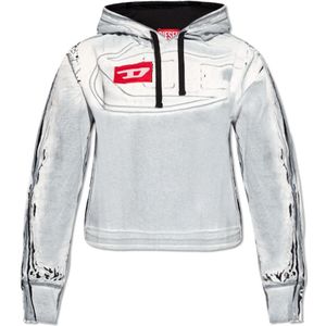 Diesel, Sweatshirts & Hoodies, Dames, Grijs, L, Katoen, ‘F-Carlye’ cropped hoodie