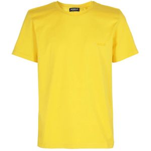 Dondup, Tops, Heren, Geel, S, Katoen, Katoen Logo Print T-Shirt