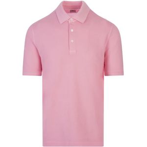 Fedeli, Tops, Heren, Roze, 4Xl, Katoen, Roze Polo Shirt Korte Mouw