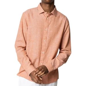 Clean Cut, Overhemden, Heren, Oranje, XL, Katoen, Overhemd- CC Jamie Cotton Linen Shirt L/S