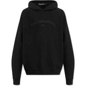 Dolce & Gabbana, Sweatshirts & Hoodies, Heren, Zwart, M, Katoen, Hoodie met logo