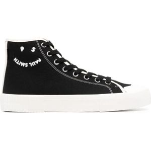 PS By Paul Smith, Schoenen, Heren, Zwart, 43 EU, Zwarte Logo High-Top Sneakers