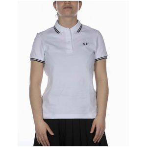 Fred Perry, Tops, Dames, Wit, L, Katoen, Fred Perry Twin Getipt Wit Poloshirt