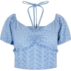 Guess, Blouses & Shirts, Dames, Blauw, XS, Korte Mouw Top