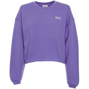American Vintage, Sweatshirts & Hoodies, Dames, Paars, M, Katoen, Gezellig Cropped Sweatshirt Izubird