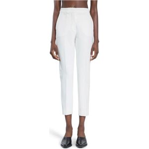 Max Mara, Broeken, Dames, Wit, XS, Hoge Taille Skinny Fit Cropped Broek