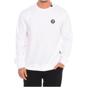 Plein Sport, Sweatshirts & Hoodies, Heren, Wit, XL, Katoen, Ronde Hals Sweater