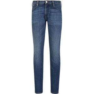 Emporio Armani, Jeans, Heren, Blauw, W31, Denim, Slim Fit Denim Jeans